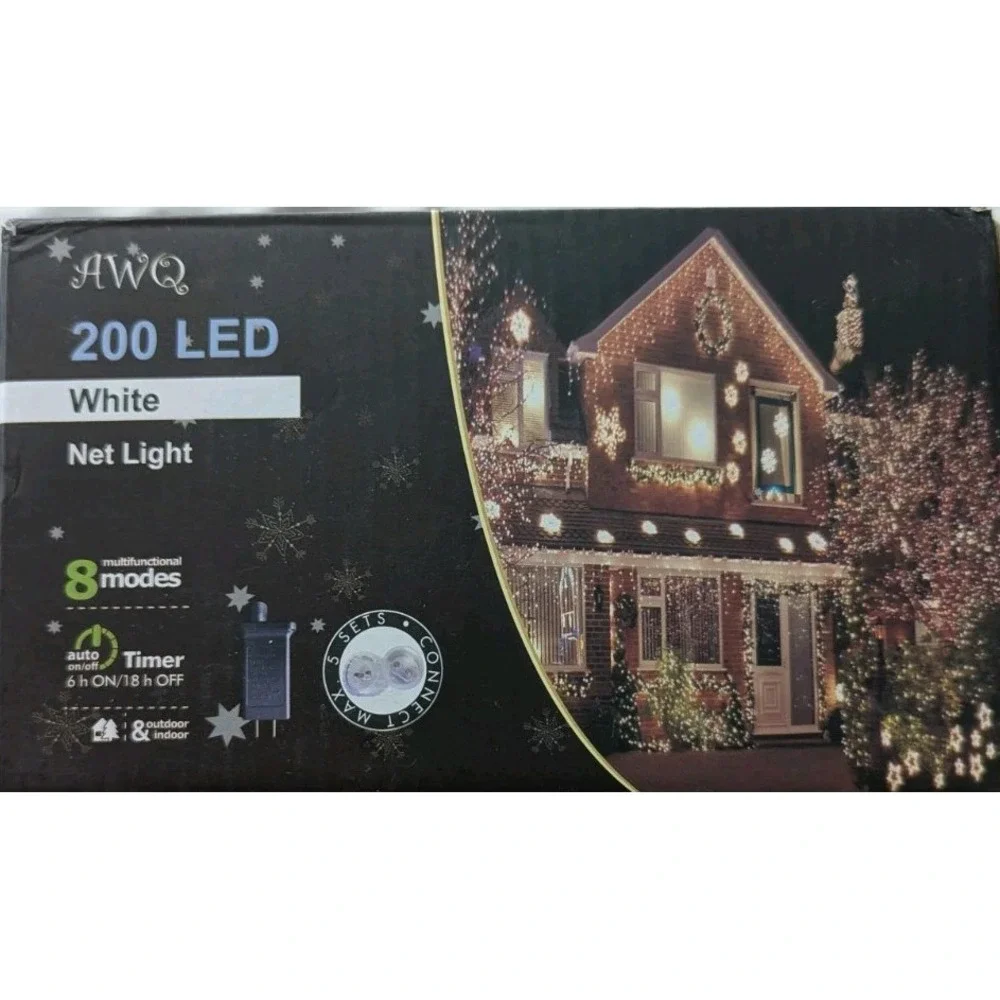 200 LED 9.8ft x 6.6ft String Net Mesh Lights‎ 8 Modes for Christmas Or Parties